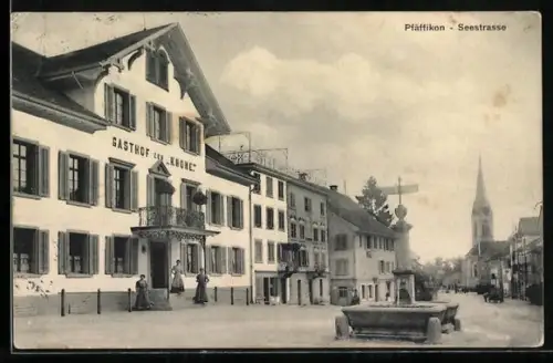 AK Pfäffikon /ZH, Gasthof zur Krone in der Seestrasse