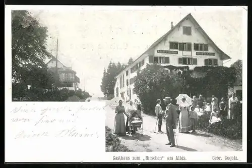 AK Langnau am Albis, Gasthaus Zum Hirschen von Eduard Gugolz-Scheller
