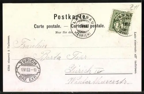 AK Langnau am Albis, Gasthaus Zum Hirschen von Eduard Gugolz-Scheller