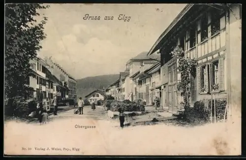 AK Elgg, Blick in die Obergasse
