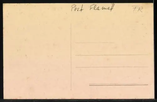 AK Flamatt, Grossried, Simmenthaler Viehherde von Fritz Marbach auf der Weide