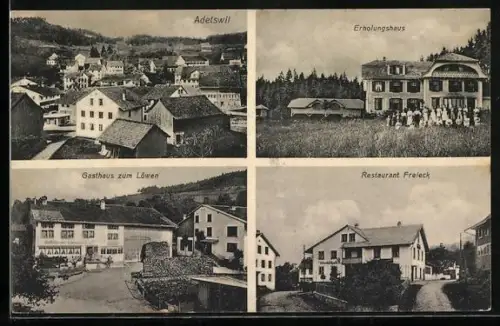 AK Adetswil, Gasthaus Zum Löwen, Erholungshaus, Restaurant Freieck