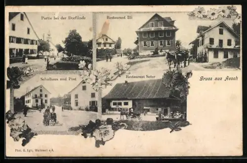 AK Aesch, Restaurant Suter, Gasthaus Illi, Schulhaus und Post