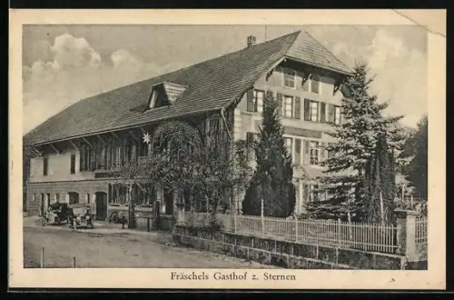 AK Fräschels, Gasthof z. Sternen mit Garten