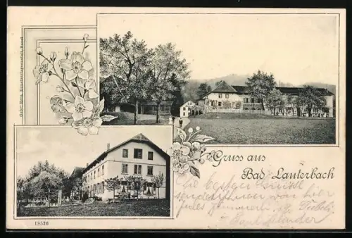 AK Oftringen, Gruss aus Bad Lauterbach, Gasthaus mit Terrasse
