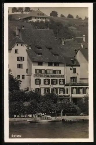 AK Eglisau, Gasthof zur Krone mit Fähre