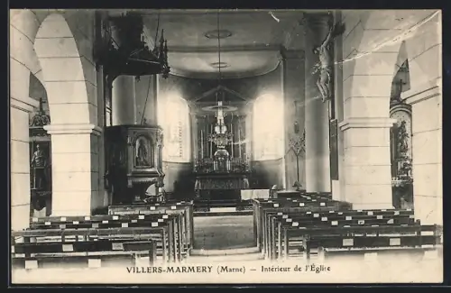 AK Villers-Marmery /Marne, Intérieur de l`Église