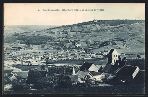 AK Oeuilly-Reuil, Panorama et Château de Villers