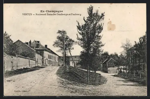 AK Vertus, En Champagne, Boulevard Eustache-Deschamps et Faubourg