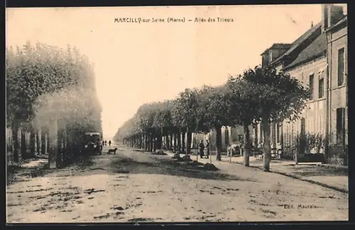 AK Marcilly-sur-Seine /Marne, Allée des Tilleuls