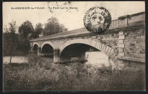 AK St-Germain-la-Ville, Le Pont sur la Marne