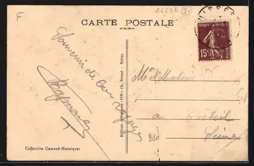 AK Suippes, Teinture Buirette, Au loin, les Casernes