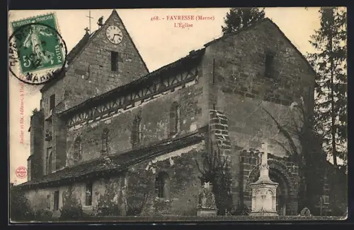 AK Favresse /Marne, L`Église