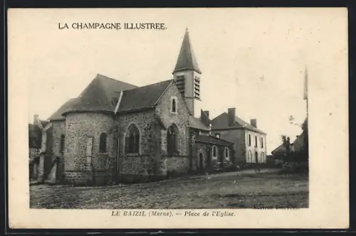 AK Le Baizil /Marne, Place de l`Église