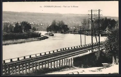 AK Dormans /Marne, Vue sur la Marne