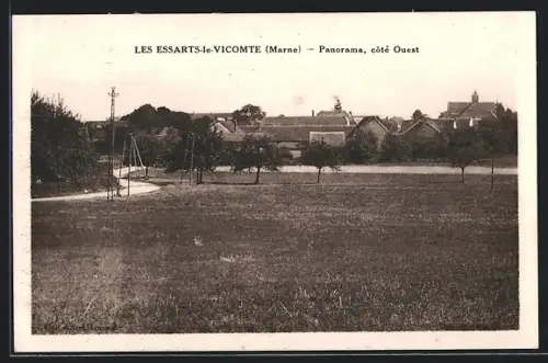 AK Les Essarts-le-Vicomte /Marne, Panorama, côté Ouest
