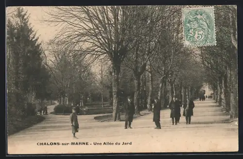 AK Châlons-sur-Marne, Une Allée du Jard