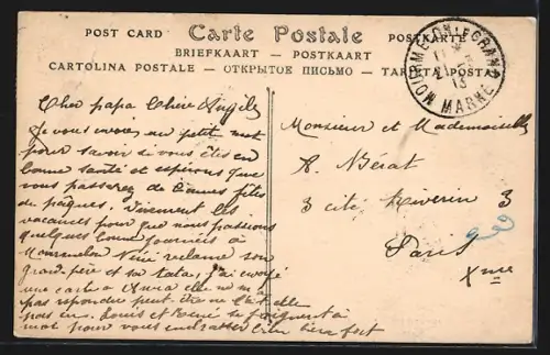 AK Châlons, Coin du Chenu avec des personnes sur un petit pont en bois