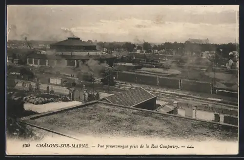 AK Châlons-sur-Marne, Vue panoramique prise de la Rue Compertry