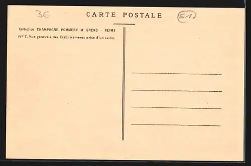 AK Reims, Vue générale des Établissements prise d`un avion
