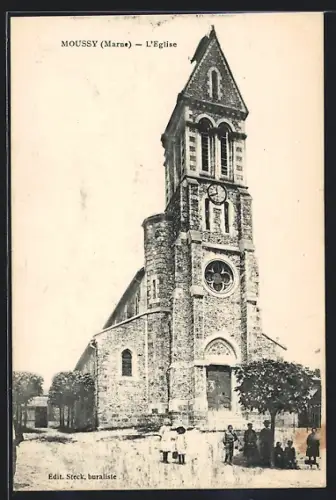 AK Moussy /Marne, L`Église imposante au coeur du village