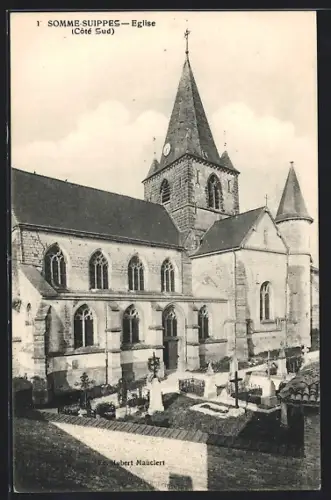 AK Somme-Suippe, Église, Côté Sud