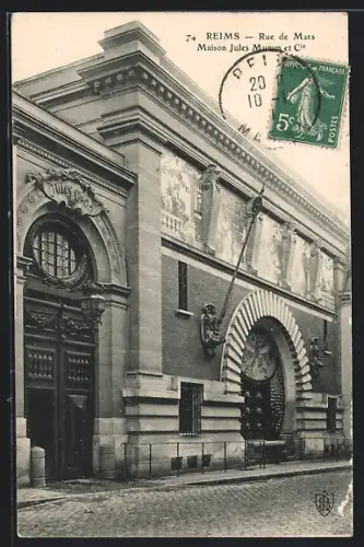 AK Reims, Rue de Mars, Maison Jules Mumm et Cie