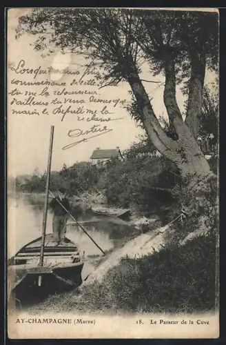 AK Ay-Champagne /Marne, Le Passeur de la Cuve