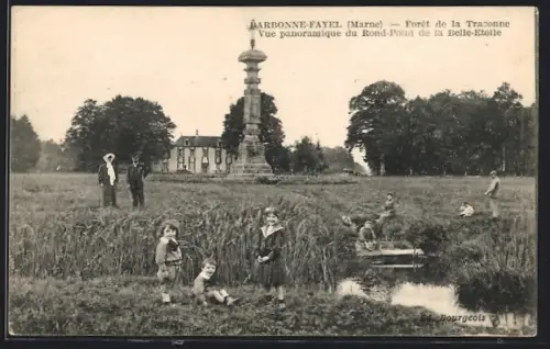 AK Barbonne-Fayel /Marne, Vue panoramique du Rond-Point de la Belle-Etoile