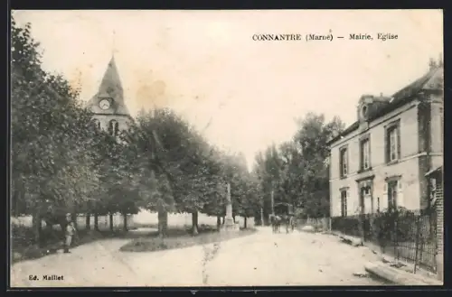 AK Connantre /Marne, Mairie, Église