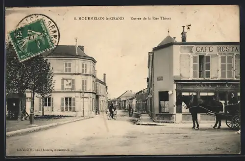 AK Mourmelon-le-Grand, Entrée de la Rue Thiers