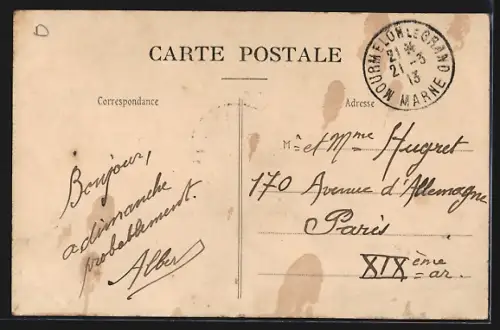 AK Mourmelon-le-Grand, Entrée de la Rue Thiers