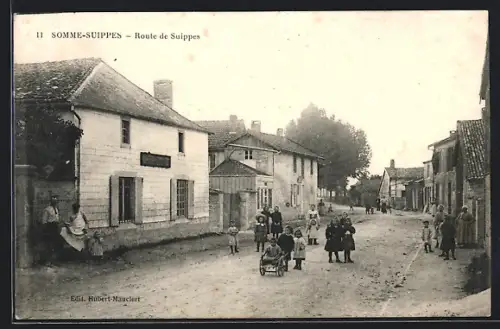 AK Somme-Suippes, Route de Suippes