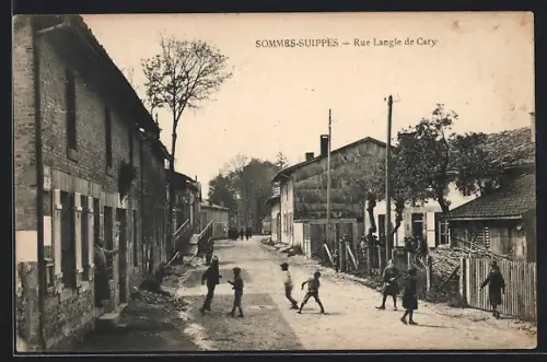 AK Sommes-Suippes, Rue Langle de Cary