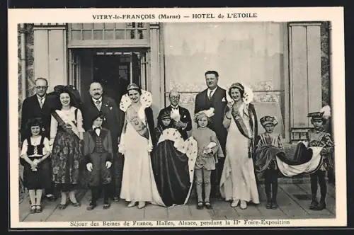 AK Vitry-le-Francois, Hotel de l`Etoile, Séjour des Reines de Frances, Halles, Alsace, pendant la IIe Foire-Exposition