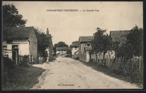 AK Connantray-Vaurefroy, La Grande Rue. Blick in den Ort