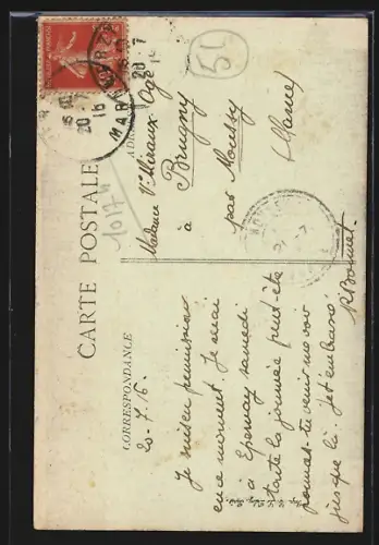 AK Verzy, Rue Thiers et l`Église