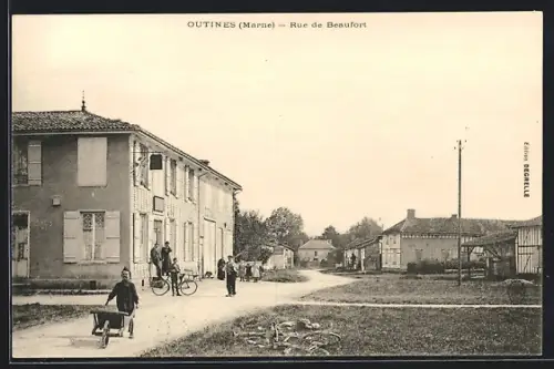 AK Outines /Marne, Rue de Beaufort