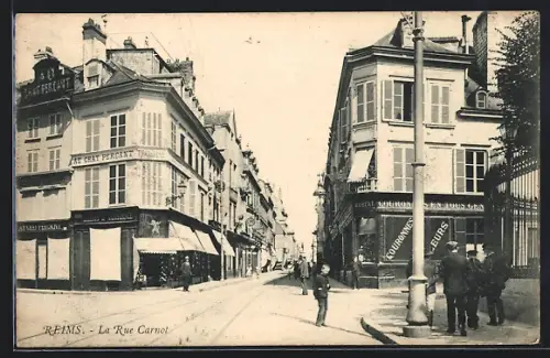 AK Reims, La Rue Carnot