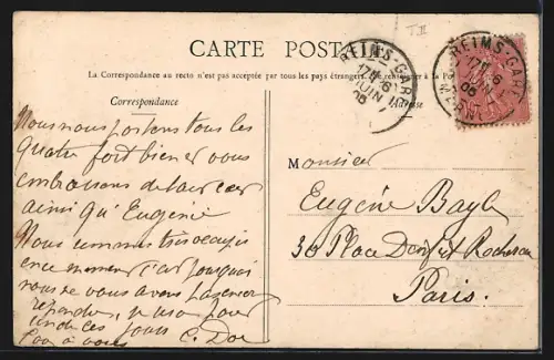 AK Reims, La Rue Carnot