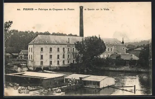 AK Fismes, Fabrique de Chapeaux de Feutre et Lavoir sur la Vesle