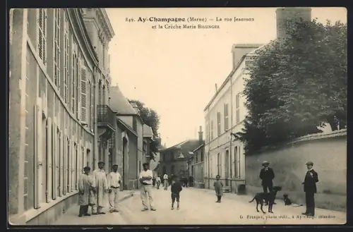 AK Ay-Champagne /Marne, La rue Jeanson et la Crèche Marie Bissinger