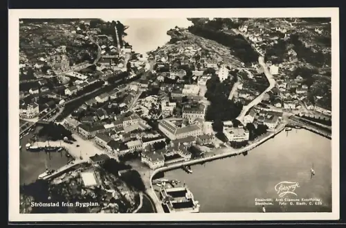 AK Strömstad, Panorama, Fliegeraufnahme