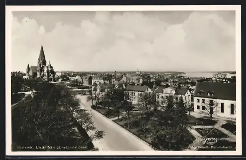 AK Västervik, Utsikt fran Järnvägsstationen