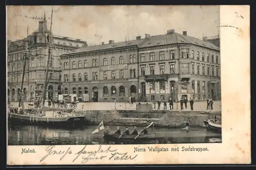 AK Malmö, Norra Wallgatan med Suelstrappan