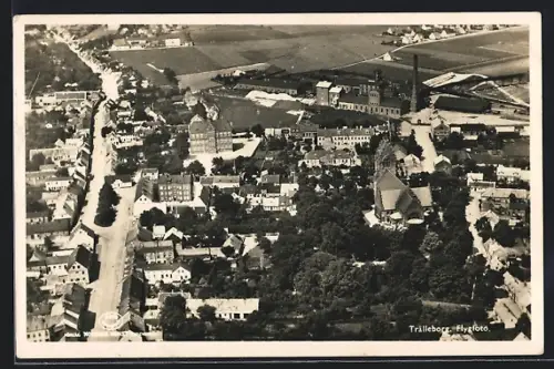 AK Trälleborg, Panorama, Fliegeraufnahme