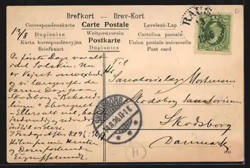 AK Raa Fiskläge, Panorama mit Segelbooten