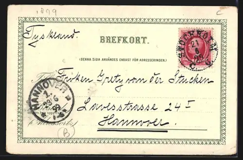 Lithographie Stockholm, Sim och badinrättningen samt jernvägsbron