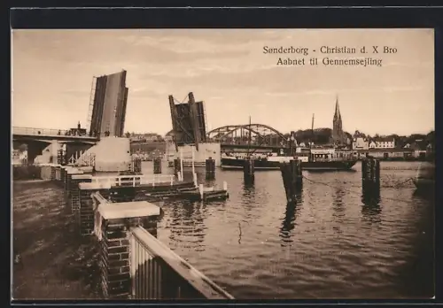 AK Sønderborg, Christian d. X Bro, Aabnet til Gennemsejling