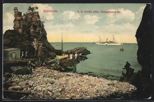AK Bornholm, S. S. Hertha udfar Helligdommen Rö